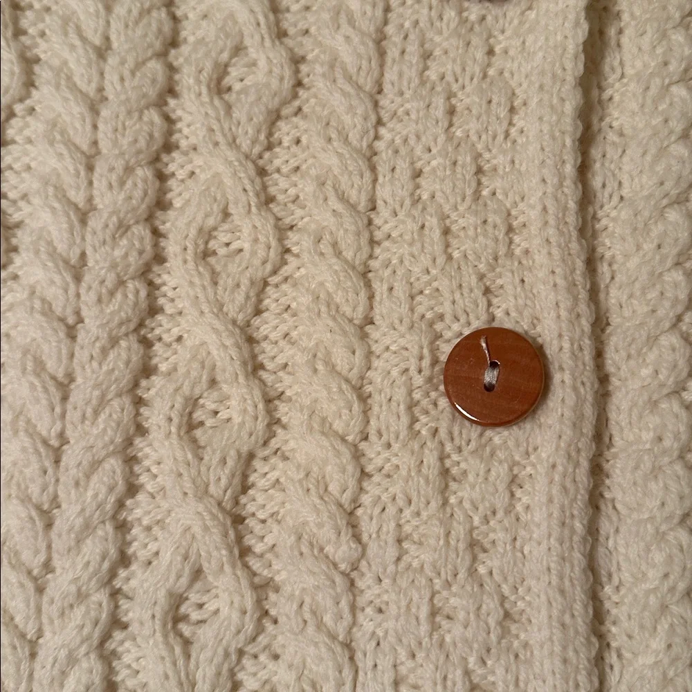 Aran Sweater Market Cable Knit Tunic Length Cardigan - Picture 3 of 7